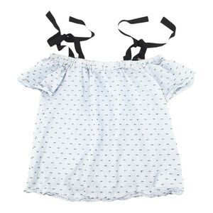 Motherhood Maternity Striped Off The Shoulder Tie Top Sz Medium Light Blue White